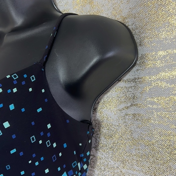 Vintage🧚♀️La Belle Women’s Navy/Blue Geometric Print Midi Length Dress - Picture 5 of 12